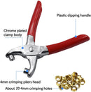 Alicates para Ojales de 9.5 mm + 100 ojales de metal (50 dorado y 50 plateado)