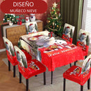 FUNDAS NAVIDEÑAS PARA JUEGOS DE COMEDOR + MANTEL PARA MESA| 7 PZ